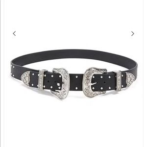 Studded double buckle belt